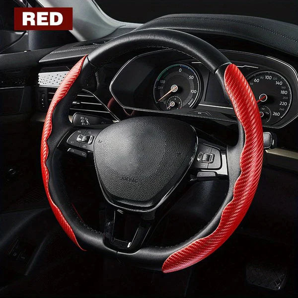 Carbon Fiber Anti-Slip Steering Wheel Cover (2 Side Set)