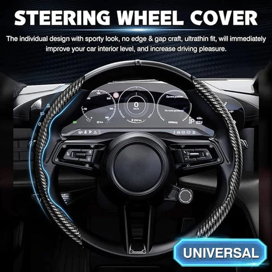 Carbon Fiber Anti-Slip Steering Wheel Cover (2 Side Set)