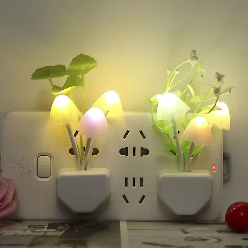 Auto On/Off Color Changing Sensor LED Mushroom Lamp